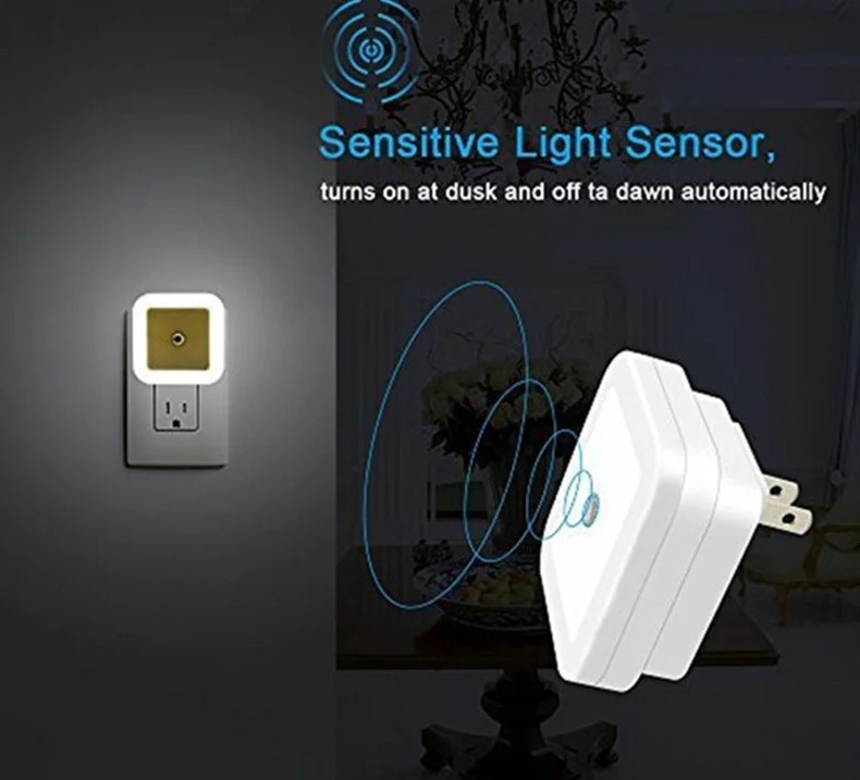 Lampa de noapte cu senzor de lumina, LED, MiniEU, alb [10]