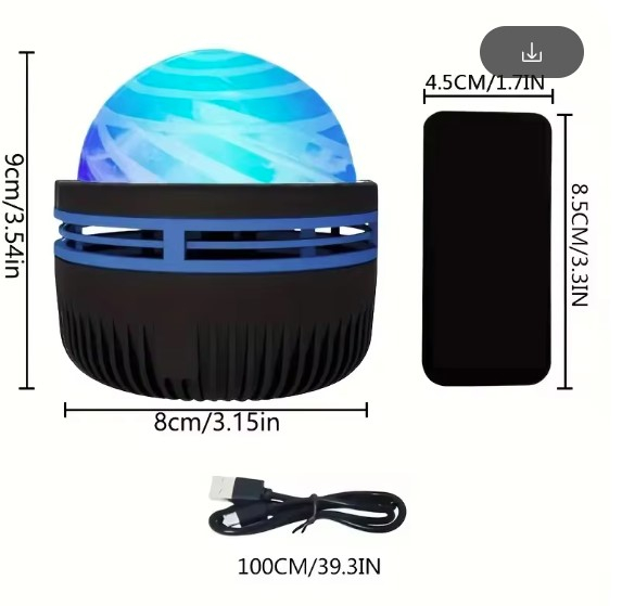 Lampa LED multicoloră EVNC – Galaxy Projector Light | Proiector de Stele [2]