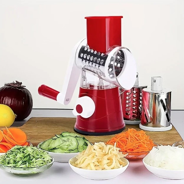 Mașină de Răzuit și Feliere EVNC - Chopper Machine, Include 3 Accesorii de Feliere Diferite [7]