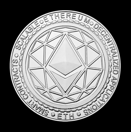 Moneda crypto pentru colectionari, GMO, Ethereum ETH, argintiu [2]