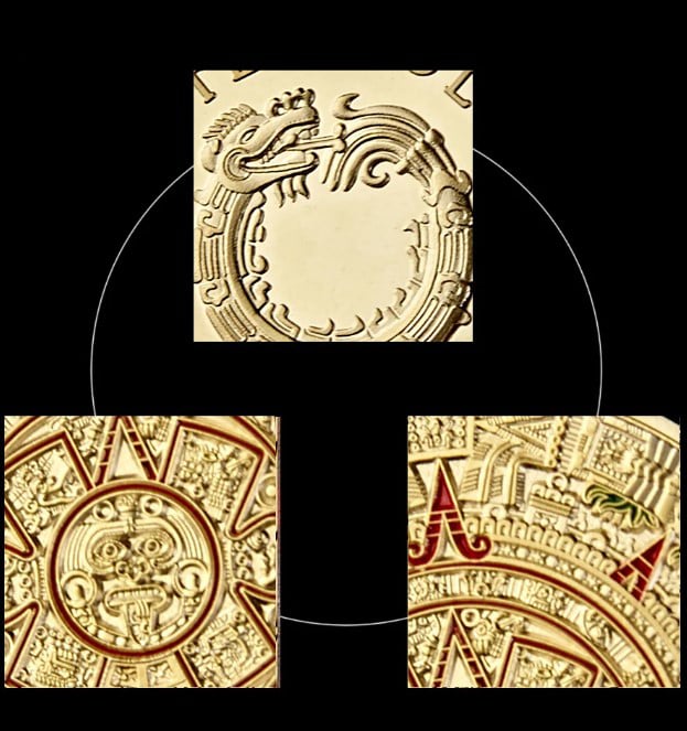 Moneda crypto pentru colectionari, GMO, Maya Aztec, aurie [3]