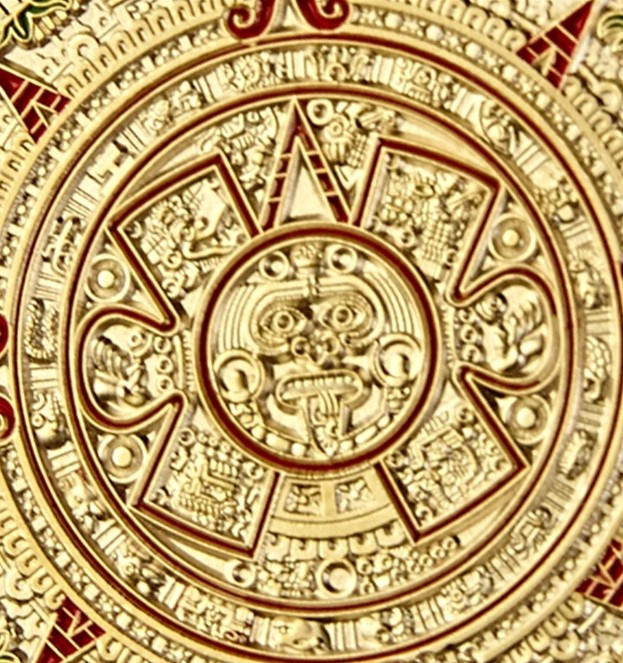 Moneda crypto pentru colectionari, GMO, Maya Aztec, aurie [2]