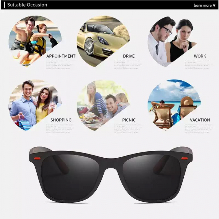 Ochelari de soare cu lentile polarizate, ADM, Darklenses, negri [4]