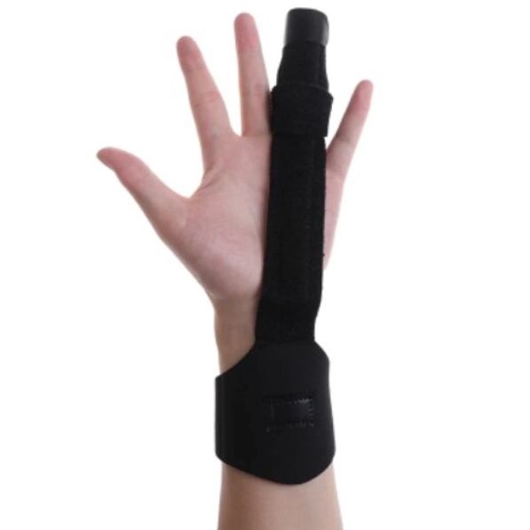 Orteza pentru susținere deget / mână, CRM, Fixare sigură, cu scai, negru [4]