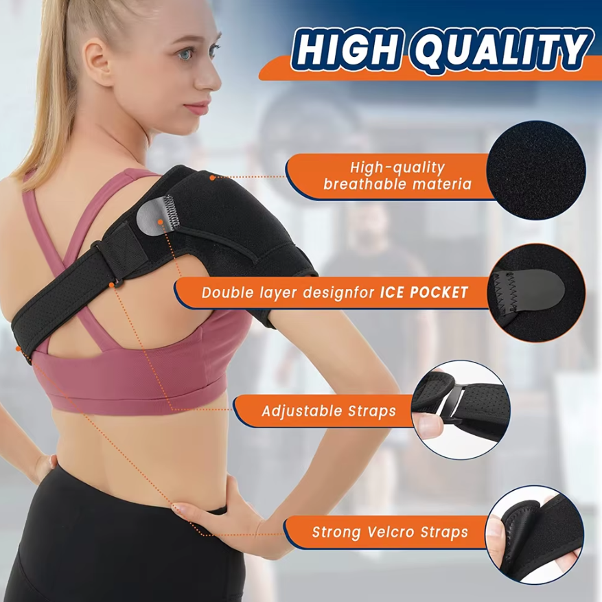 Orteza pentru umar, CRM, suport reglabil, unisex, pentru umarul stang sau drept, negru [7]