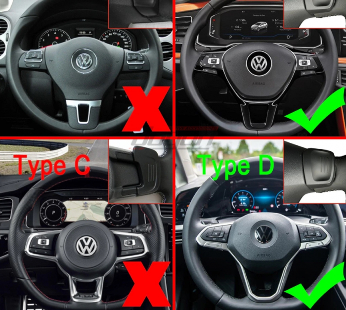 Set 2 padele volan pentru VW Passat B8, Tiguan MK2, Golf 7/8, Shift Paddle, argintii [2]