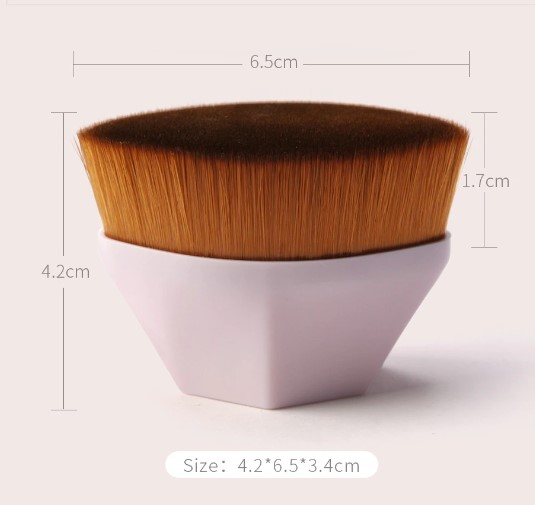 Pensula pentru aplicarea fondului de ten, EVNC, Kabuki Hexagonal Blush, roz [4]