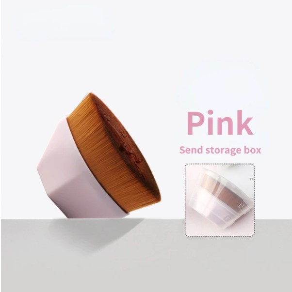 Pensula pentru aplicarea fondului de ten, EVNC, Kabuki Hexagonal Blush, roz [5]
