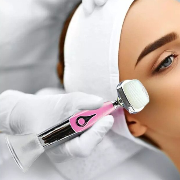 Perie Facială FLORSKIN pentru Îngrijire și Curățare - Îndepărtare Machiaj și Impurități, Roz [3]