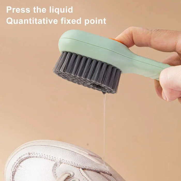 Perie pentru curatare cu recipient pentru detergent, ADM, Soft Bristles Brush, verde [9]