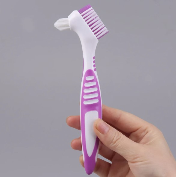 Periuță de dinți ergonomică EVNC Brush Effective Oral cu cap dublu - Mov [3]