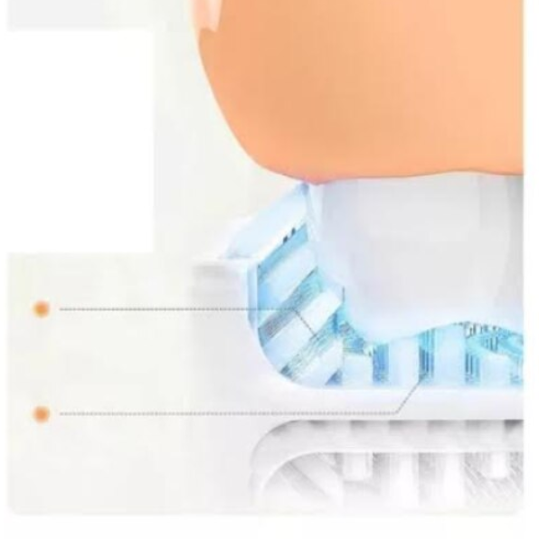 Periuta de dinti forma U, CRM, pentru copii, 0-2 ani, ergonomica, din silicon, galben [5]