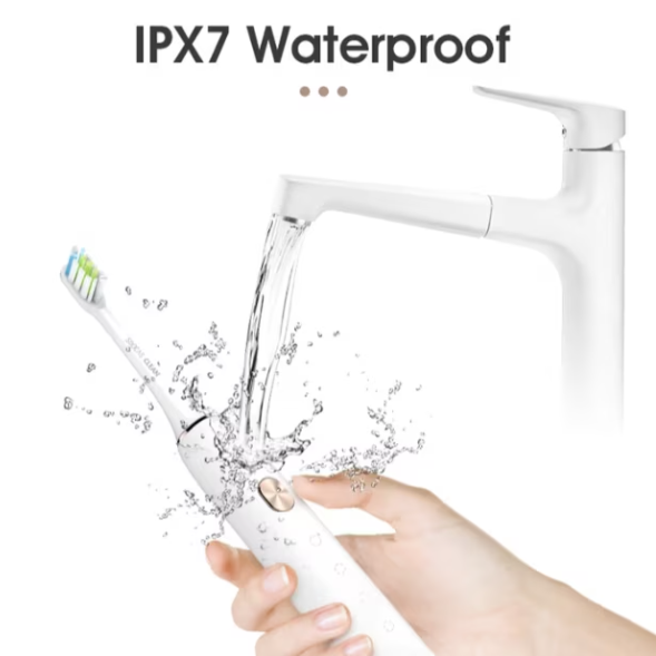 Periuță electrică pentru dinți, IPX7, CRM, 34.000 vibrații/min, 5 programe, 4 capete de rezervă, încărcare USB, design alb [4]