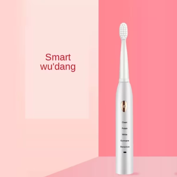 Periuță electrică pentru dinți, IPX7, CRM, 34.000 vibrații/min, 5 programe, 4 capete de rezervă, încărcare USB, design alb [5]