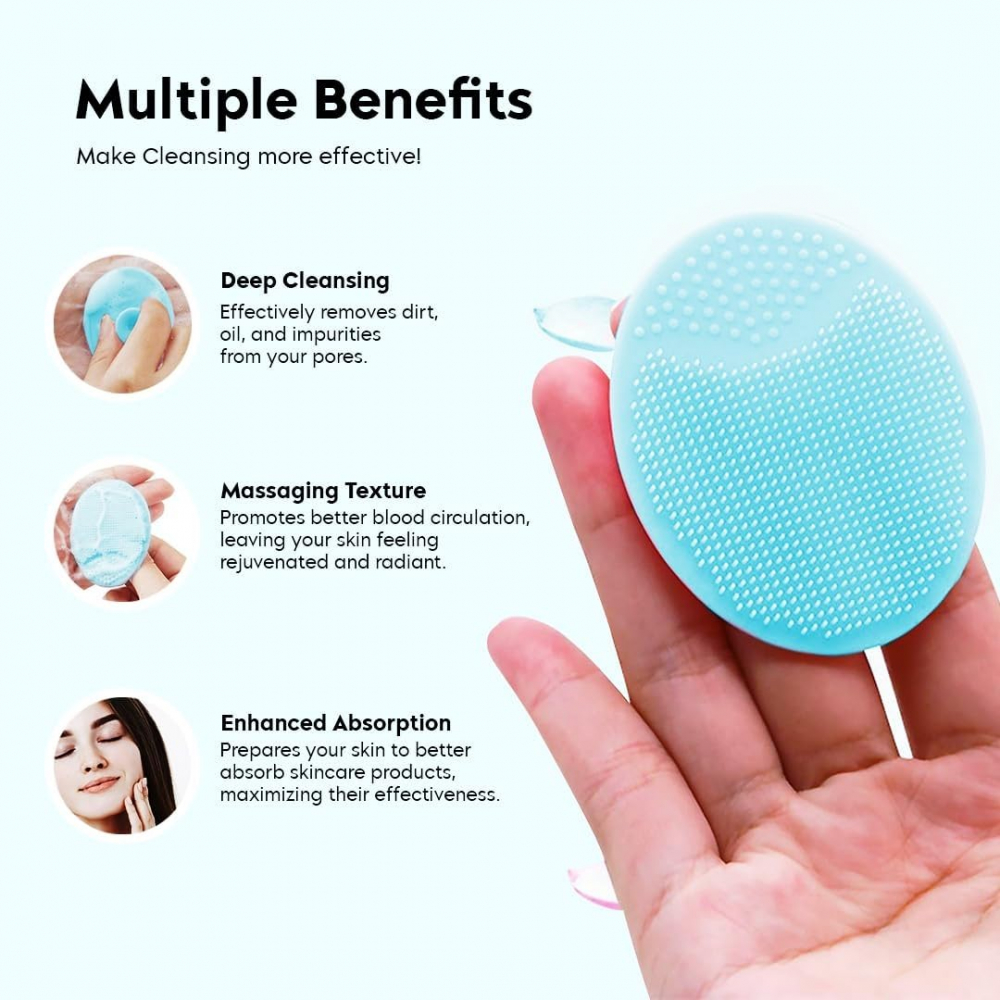Pernuță din Silicon pentru Exfoliere și Curățare Piele – Face Scrubber, Verde [5]