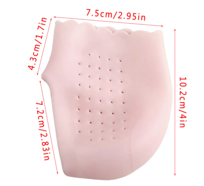 Set pernute din silicon cu gel protector si hidratant pentru calcaie, GMO, Heel Socks, roz [4]