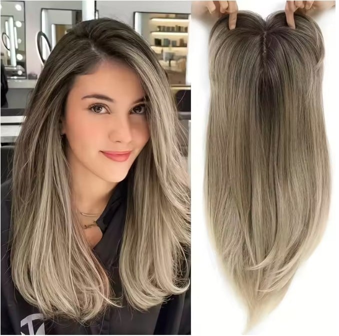 Perucă cu Breton EVNC - Balayage Elegant, 50 cm [2]