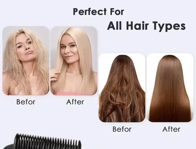 Plaque de Păr cu Ceramică EVNC - Volumizing Brush, Ionic & Anti-Frizz [2]