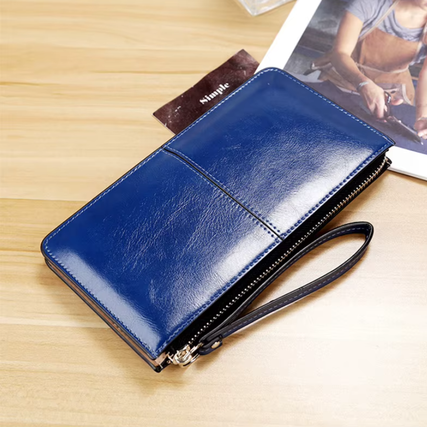 Portofel pentru femei, CRM, din Piele, cu Fermoar, Albastru, 21 x 11.5 cm [3]