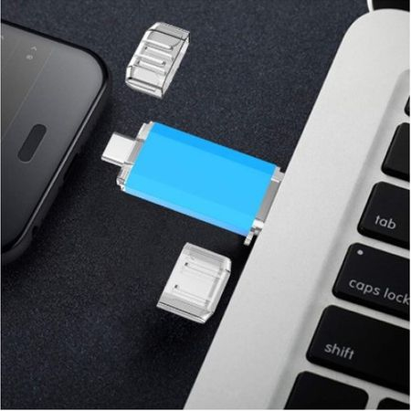Stick de memorie cu USB 3.0 si USB Type C, GMO, albastru, 32GB [5]