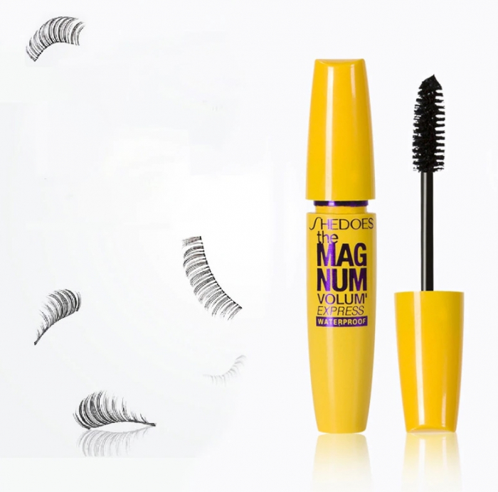 Mascara pentru volumul genelor, rezistent la apa, GMO, MagNum Volum 4D, negru [4]