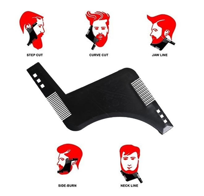 Sablon pentru tuns si barbierit, EVNC, Beard Comb, conturare si pieptanare [3]