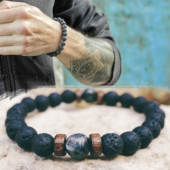 Bratara pentru barbati handmade cu talisman pentru dragoste, GMO, Mcllroy, neagra [2]