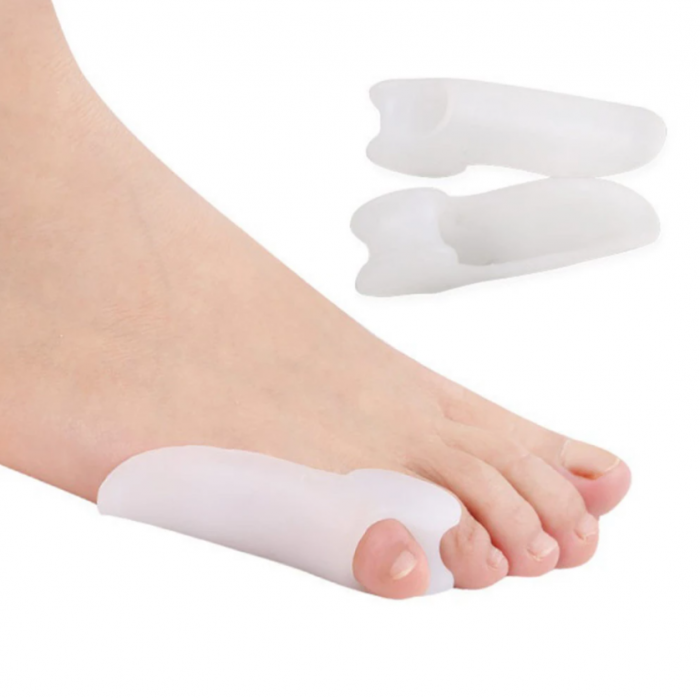 Separatoare de degete pentru corectie si ajustare din silicon hipoalergenic, GMO, Double Wrinkle, alb [2]