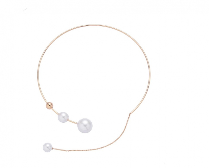 Colier tip Choker cu pandativ perla, EVNC, Pearl Collar [1]