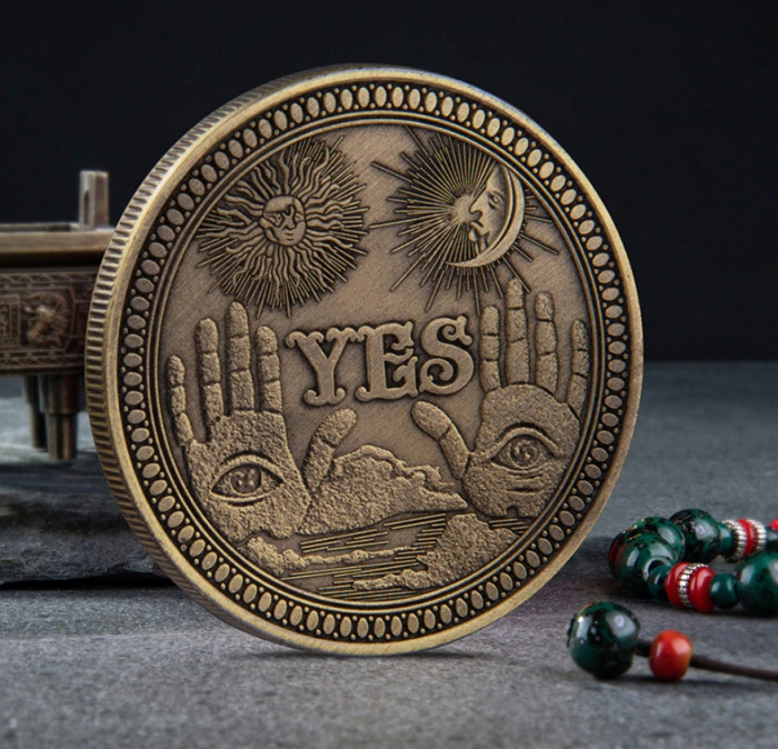Moneda pentru colectionari, pentru predictie sau decizie, Gothic Copper Yes or No, aramie [4]