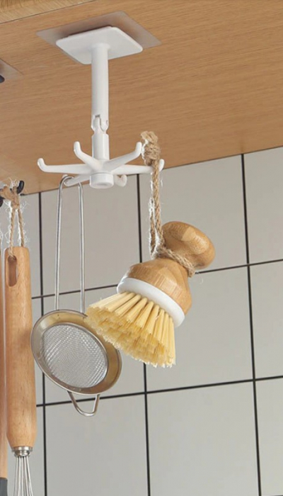 Suport rotativ pentru ustensile de bucatarie, EVNC, Kitchen Storage, alb [4]