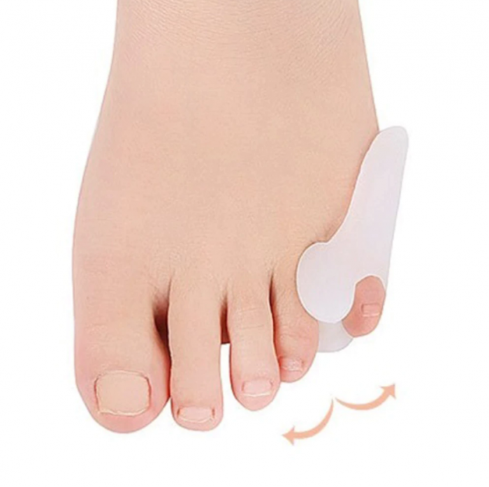 Separatoare de degete pentru corectie si ajustare din silicon hipoalergenic, GMO, Double Wrinkle, alb [5]