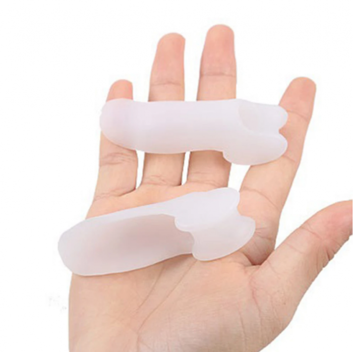 Separatoare de degete pentru corectie si ajustare din silicon hipoalergenic, GMO, Double Wrinkle, alb [3]