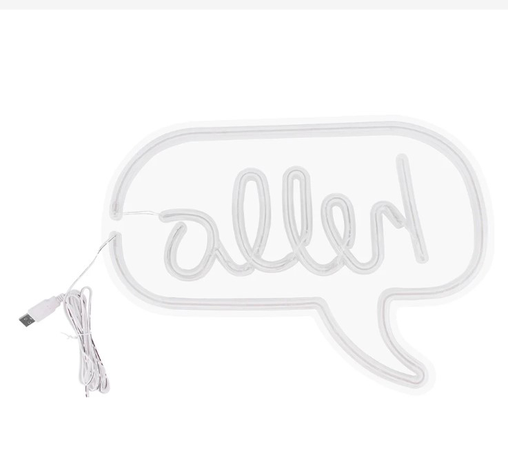 Semn luminos LED Neon „Hello” – mov, 31x22 cm, decor modern [6]