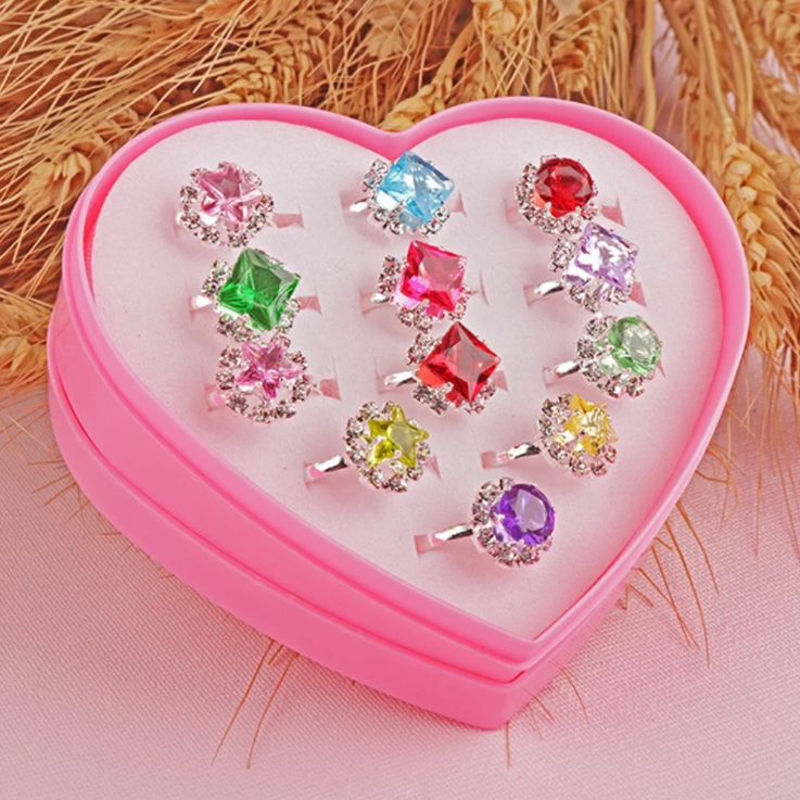 Set 12 inele pentru fetițe, CRM, ajustabile, multicolor [5]