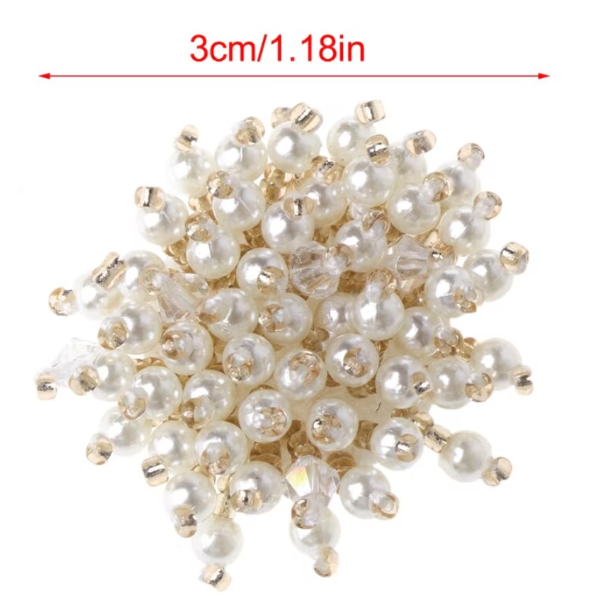 Set 2 accesorii decorative, CRM, 3 cm, alb-auriu [3]