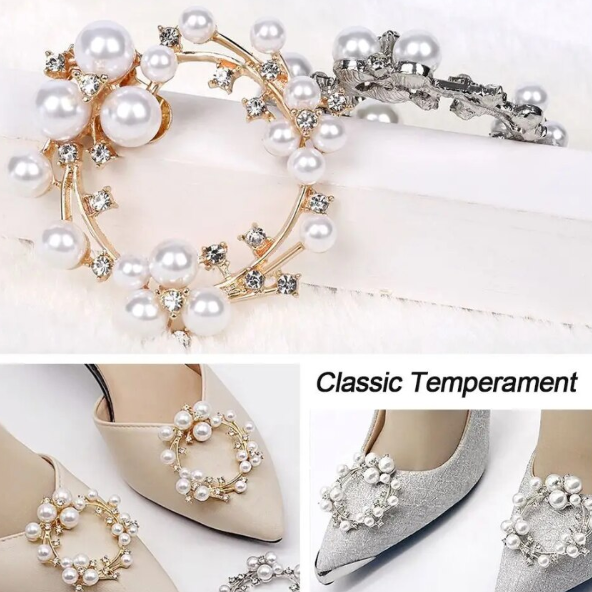 Set 2 Accesorii Decorative, CRM, Pantofi/Geanta, Metal/Strass, Auriu, 5.5 cm [4]