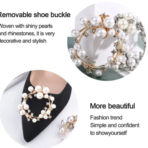 Set 2 Accesorii Decorative, CRM, Pantofi/Geanta, Metal/Strass, Auriu, 5.5 cm [3]