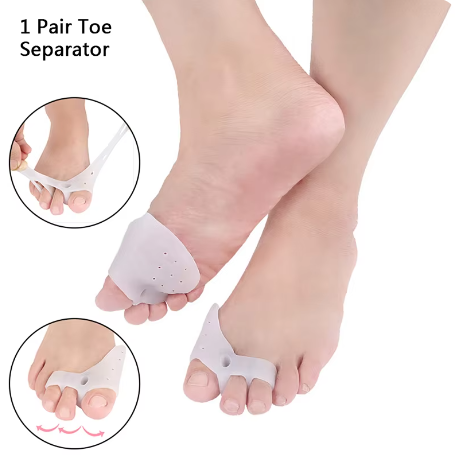 Set 2 buc.Protectie si Sepatator Deget Mare, Hallux Valgus, Corector Bunion, CRM, silicon moale, respirabil, elastic, unisex, marime universala [6]