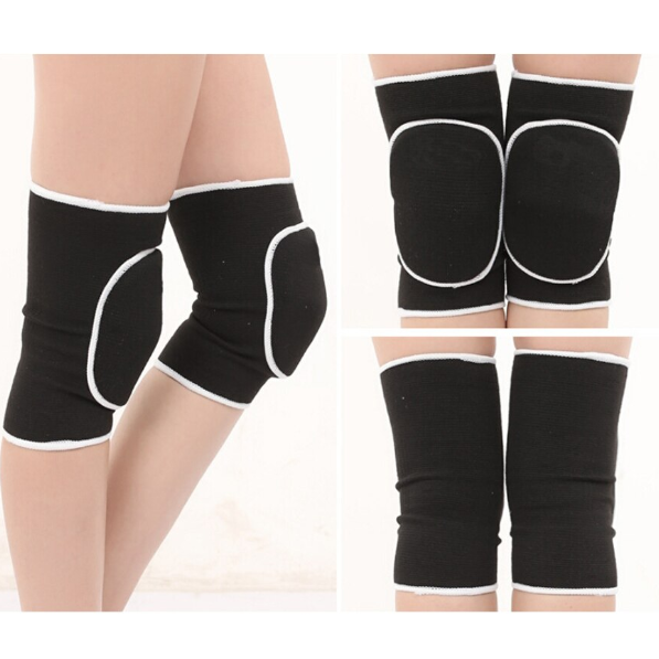Set 2 Genunchiere Elastice cu Protecție, CRM, Mărime Universală, Unisex, Negru-Alb [3]