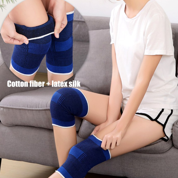 Set 2 Genunchiere Sport, CRM, Bandaj Elastic cu Compresie, Mărime Universală, Unisex, Albastru [4]
