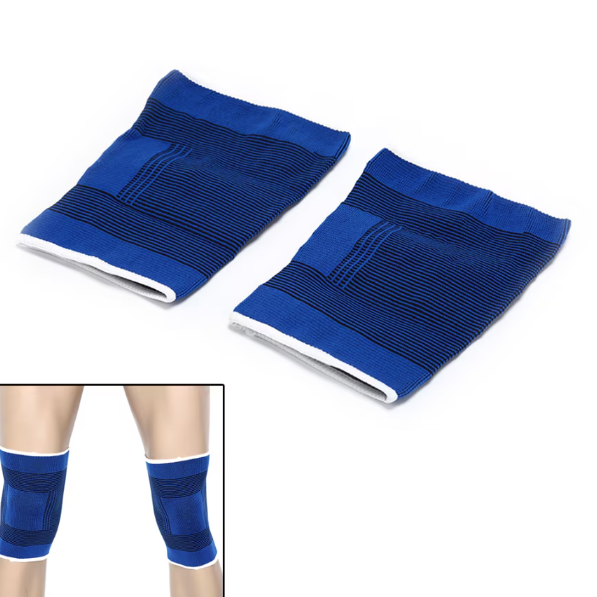 Set 2 Genunchiere Sport, CRM, Bandaj Elastic cu Compresie, Mărime Universală, Unisex, Albastru [6]