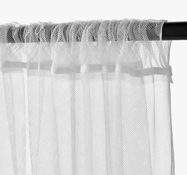 Set 2 Perdele Transparente EVNC - Alb/Cu Tiv pentru Baghetă, 280x300 cm [3]