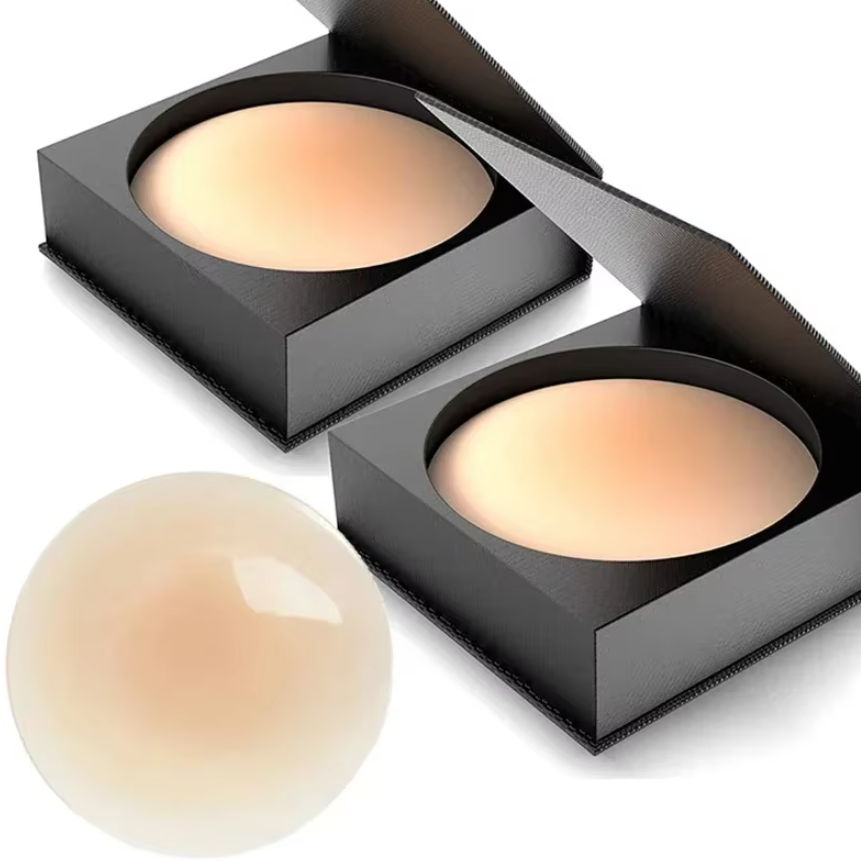 Set 2 plasturi invizibili pentru sâni, CRM, Silicon, Reutilizabili, Nude (8 cm) [4]