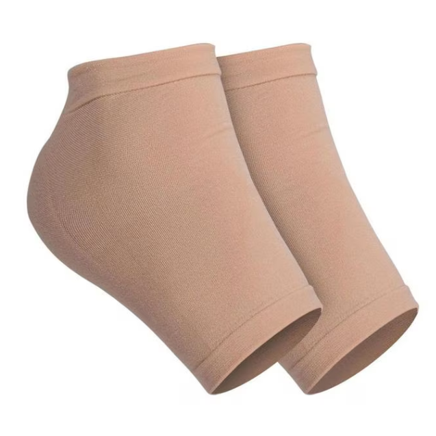 Set 2 protectii calcai cu gel, CRM, mansete elastice silicon, anti-durere si anti-frecare, bej, unisex [2]