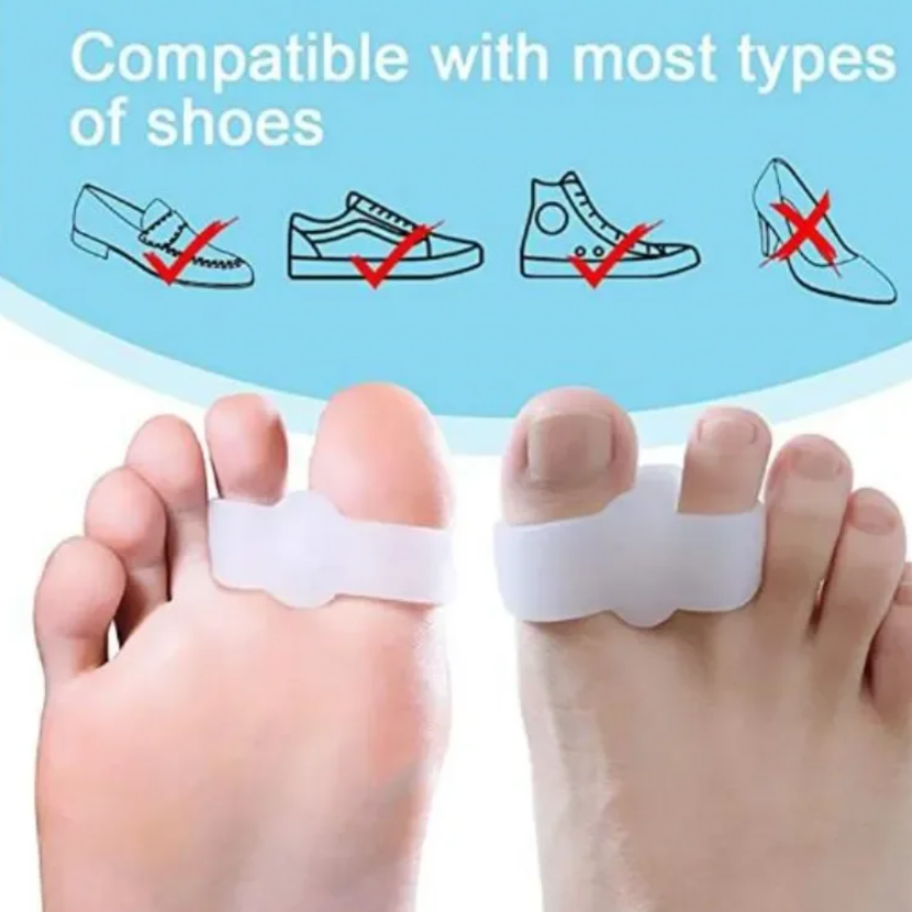 Set 2 Separatoare Degete Picioare, CRM, Silicon Moale, Corector Monturi, Alb, Universal [2]