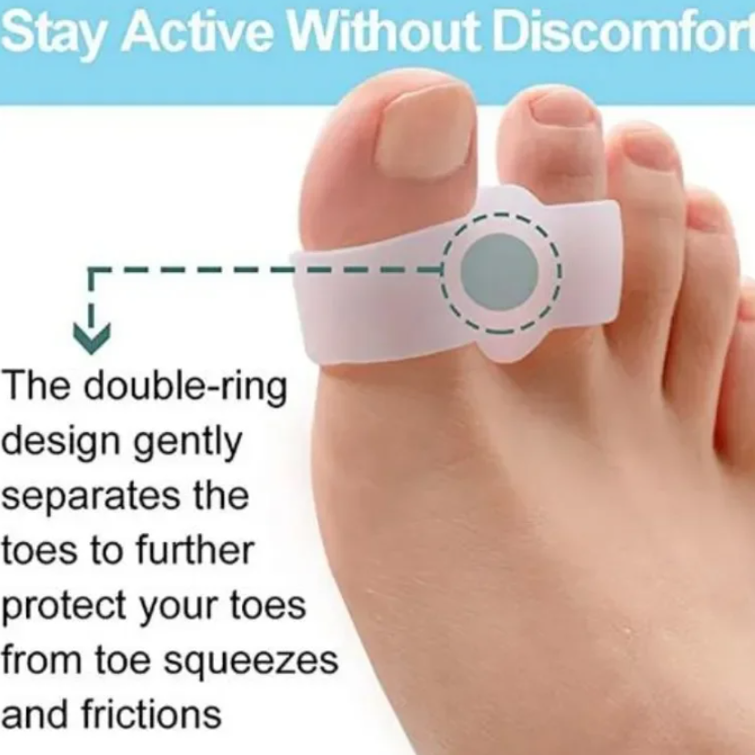 Set 2 Separatoare Degete Picioare, CRM, Silicon Moale, Corector Monturi, Alb, Universal [5]