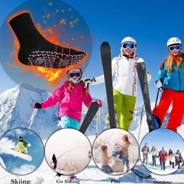 Set 2 sosete pentru incalzire picioare, CRM, marime universala, negre [6]