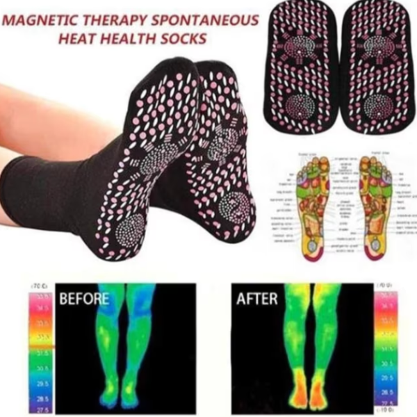 Set 2 sosete pentru incalzire picioare, CRM, marime universala, negre [4]