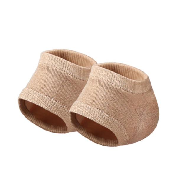 Set 2 Sosete Protectie Calcai, CRM, cu silicon gel efect hidratare, marime universala, unisex, bej [6]